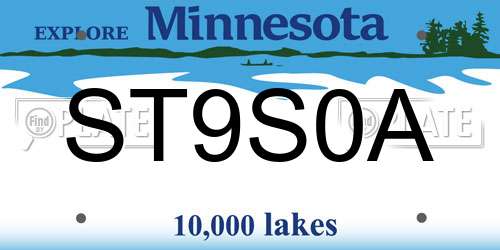 ST9S0A Minnesota License Plate