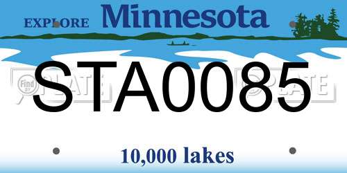 STA0085 Minnesota License Plate