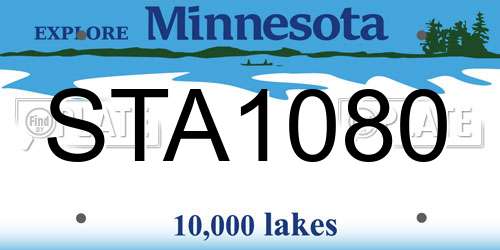 STA1080 Minnesota License Plate