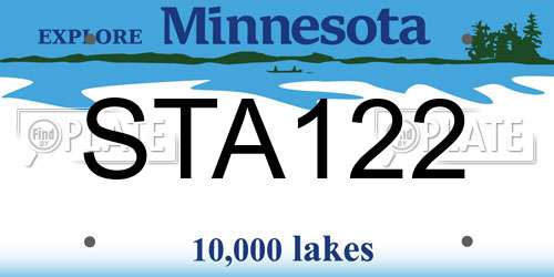 STA122 Minnesota License Plate
