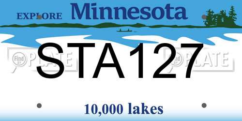 STA127 Minnesota License Plate