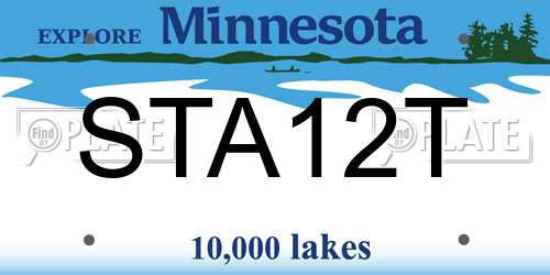 STA12T Minnesota License Plate