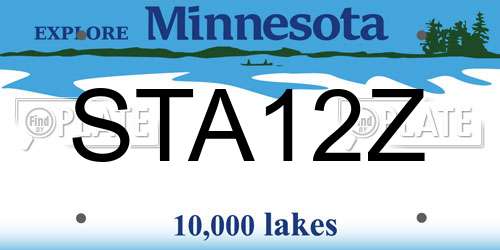 STA12Z Minnesota License Plate