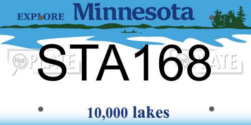 STA168 Minnesota License Plate