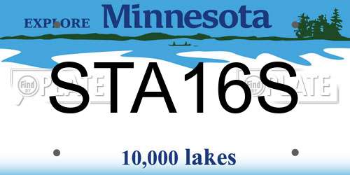 STA16S Minnesota License Plate