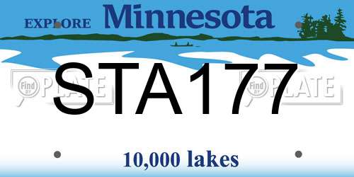 STA177 Minnesota License Plate