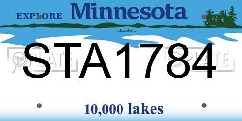 STA1784 Minnesota License Plate