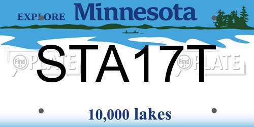 STA17T Minnesota License Plate