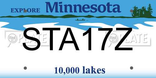 STA17Z Minnesota License Plate