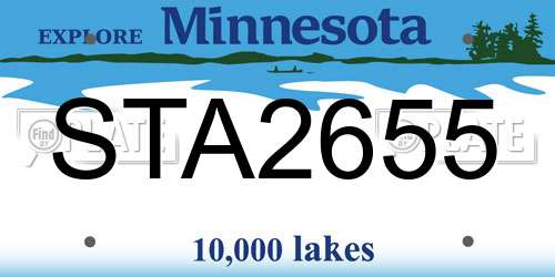 STA2655 Minnesota License Plate
