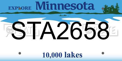 STA2658 Minnesota License Plate