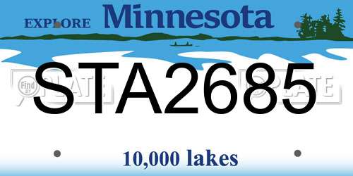 STA2685 Minnesota License Plate
