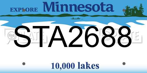 STA2688 Minnesota License Plate