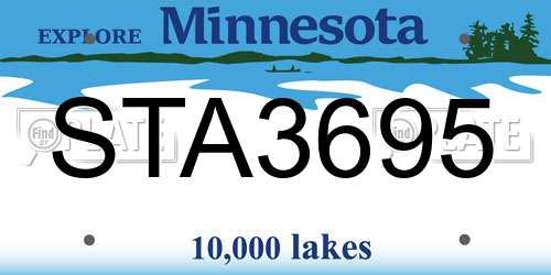 STA3695 Minnesota License Plate