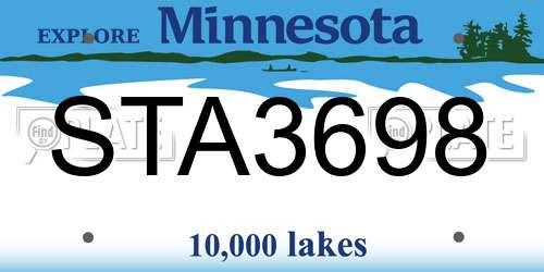 STA3698 Minnesota License Plate