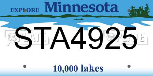 STA4925 Minnesota License Plate