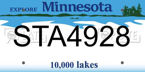 STA4928 Minnesota License Plate