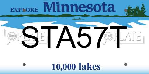 STA57T Minnesota License Plate