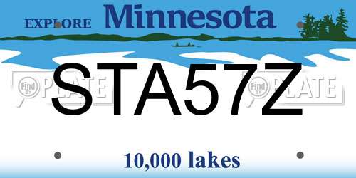 STA57Z Minnesota License Plate