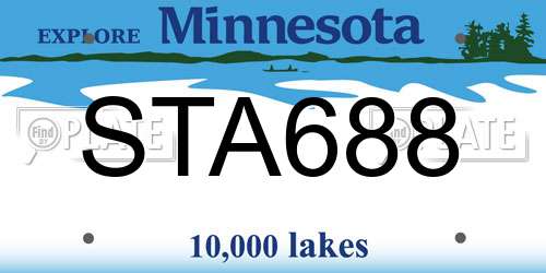 STA688 Minnesota License Plate