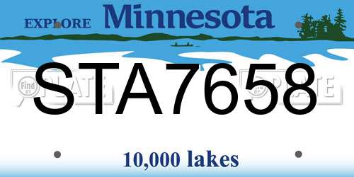 STA7658 Minnesota License Plate