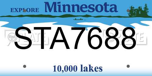 STA7688 Minnesota License Plate