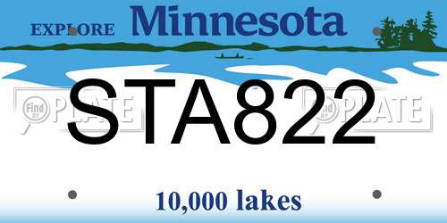 STA822 Minnesota License Plate