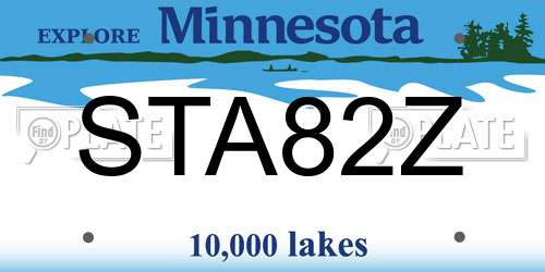 STA82Z Minnesota License Plate