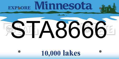 STA8666 Minnesota License Plate