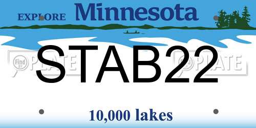 STAB22 Minnesota License Plate