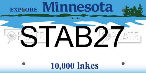 STAB27 Minnesota License Plate