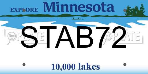 STAB72 Minnesota License Plate