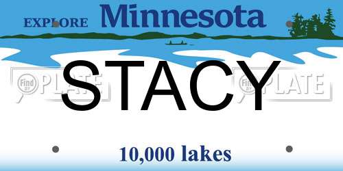 STACY Minnesota License Plate