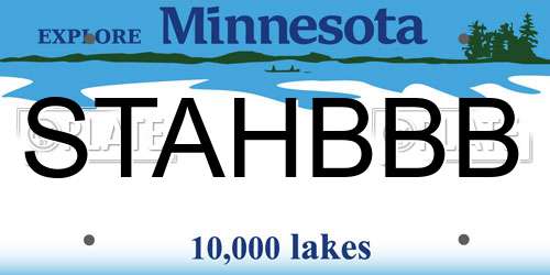 STAHBBB Minnesota License Plate