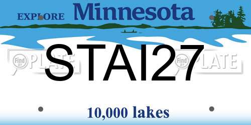 STAI27 Minnesota License Plate