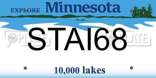 STAI68 Minnesota License Plate
