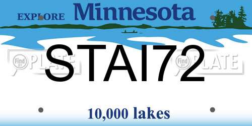 STAI72 Minnesota License Plate