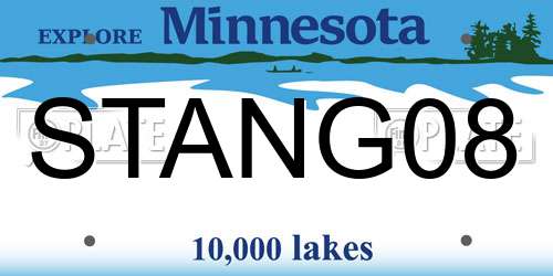 STANG08 Minnesota License Plate