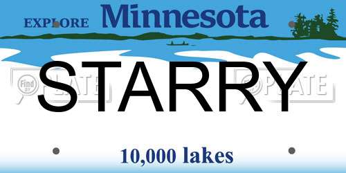STARRY Minnesota License Plate