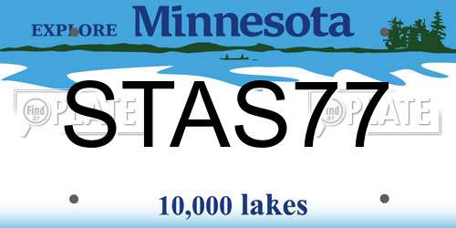 STAS77 Minnesota License Plate