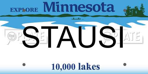 STAUSI Minnesota License Plate