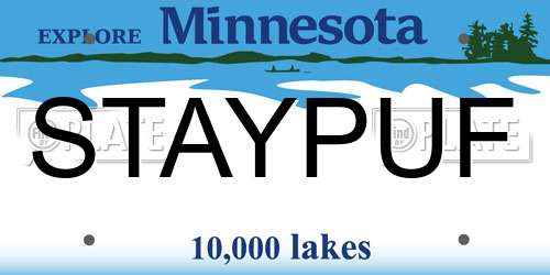 STAYPUF Minnesota License Plate