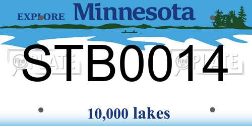 STB0014 Minnesota License Plate