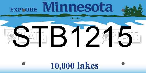 STB1215 Minnesota License Plate