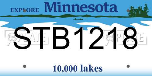 STB1218 Minnesota License Plate