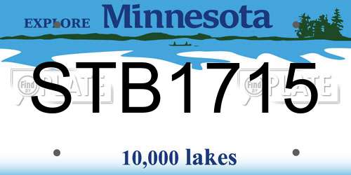 STB1715 Minnesota License Plate