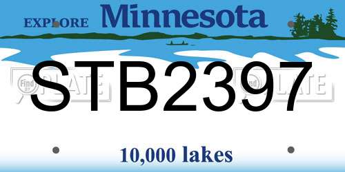 STB2397 Minnesota License Plate
