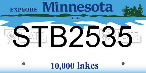 STB2535 Minnesota License Plate