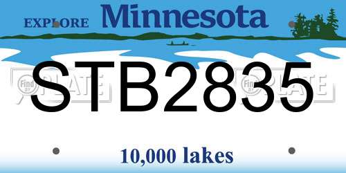 STB2835 Minnesota License Plate