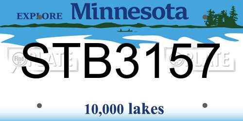 STB3157 Minnesota License Plate